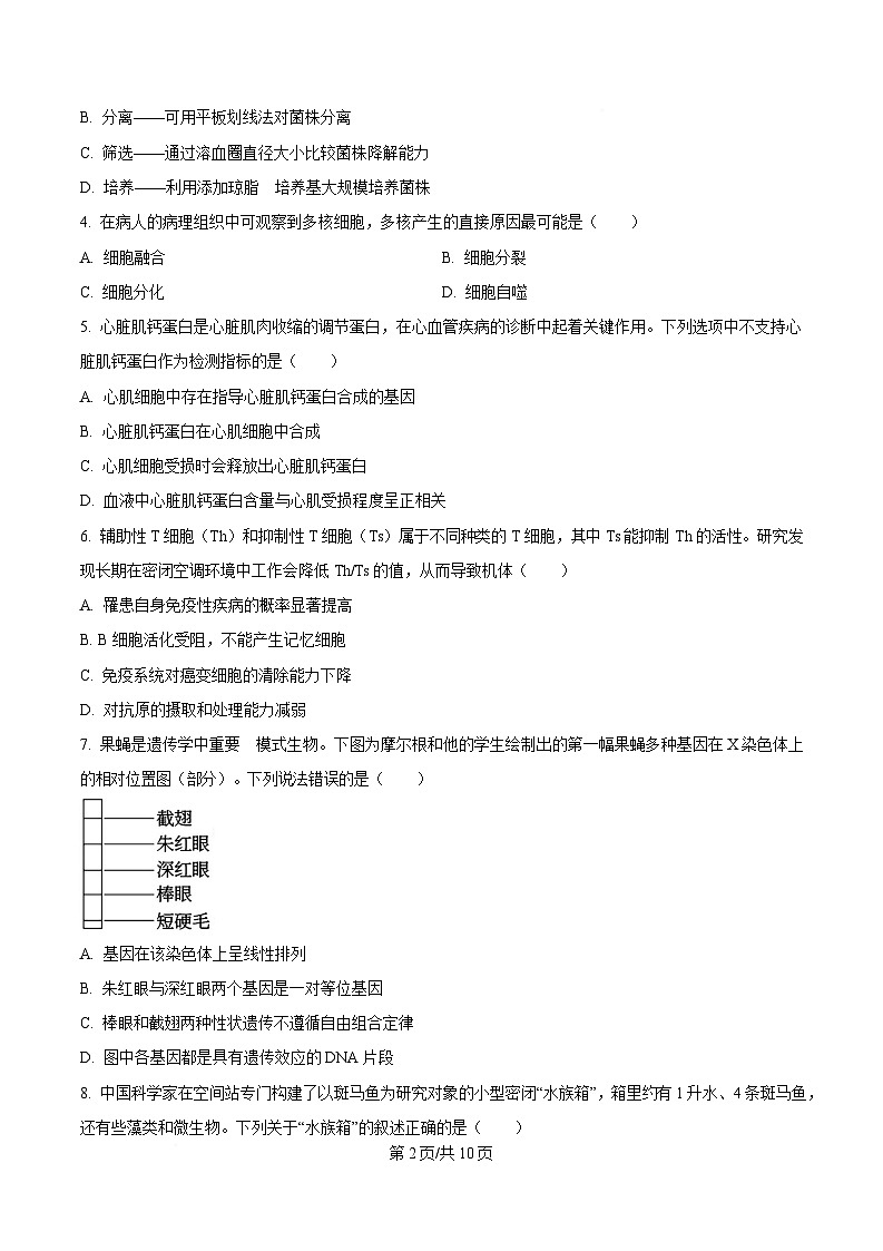 广东省茂名市2025届高三下学期第一次综合测试生物试卷（原卷版）第2页