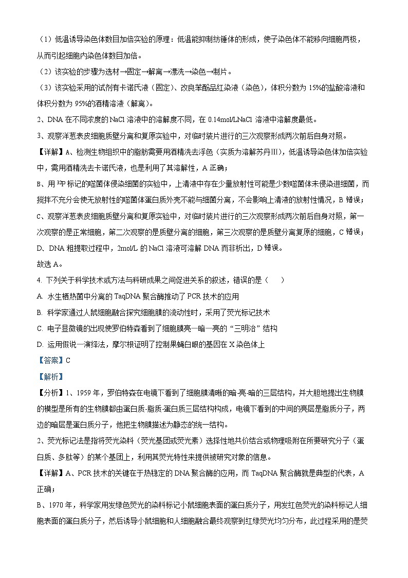 2025届广东省湛江市高三第一次调研考试生物试题 Word版含解析第3页