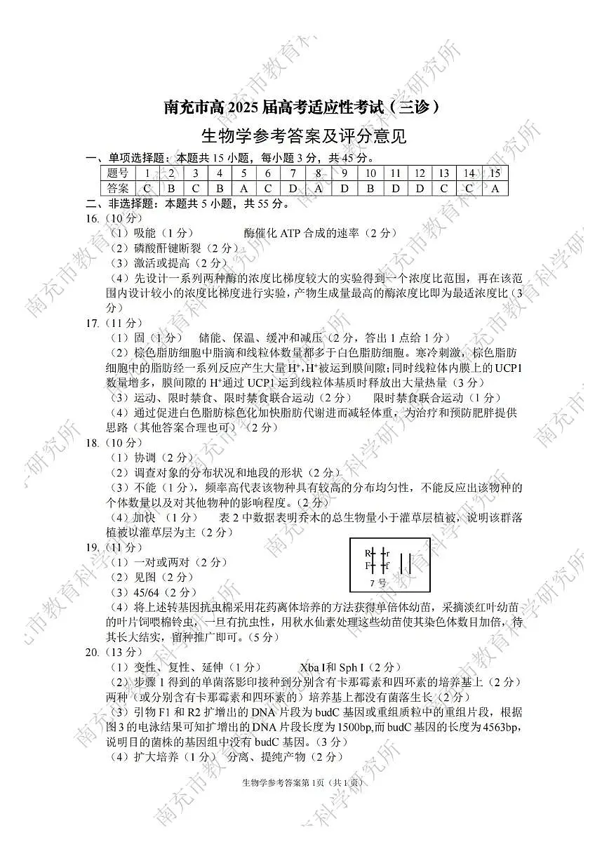 生物答案第1页