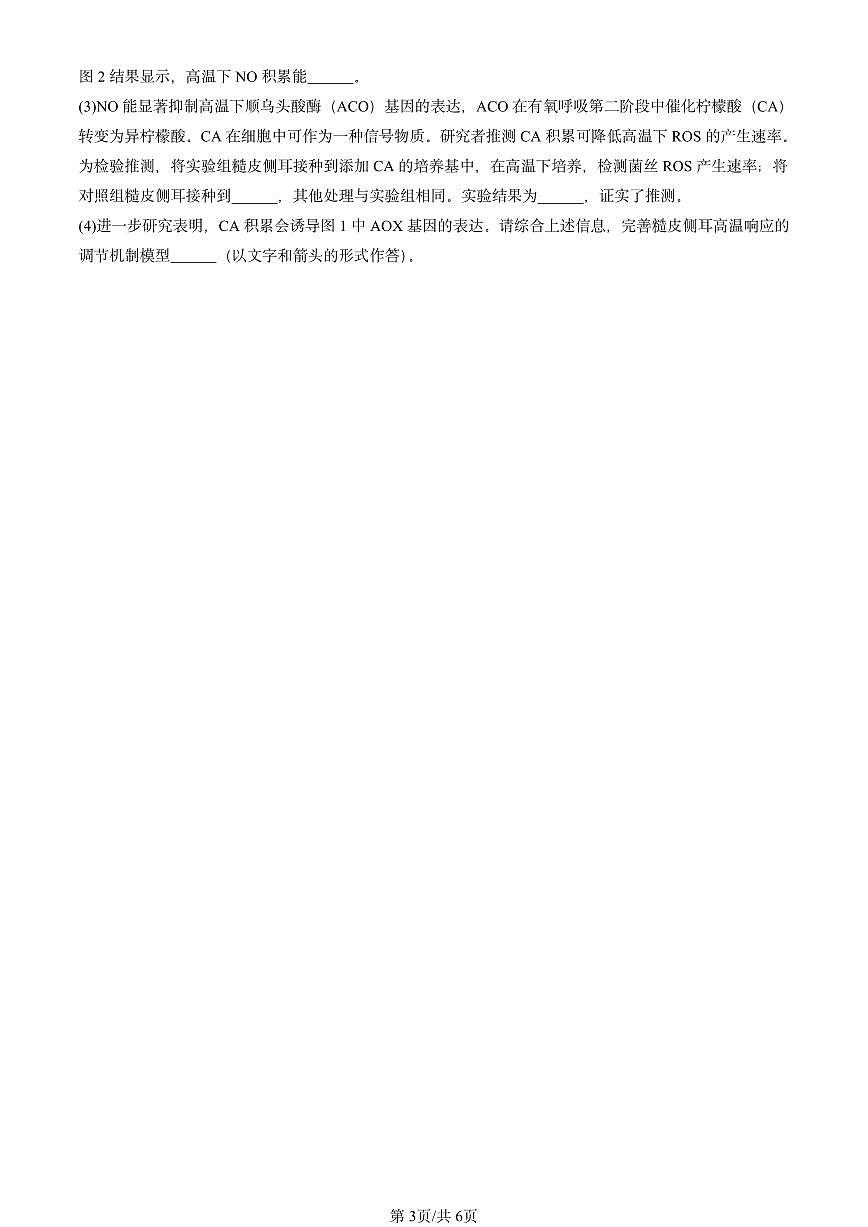2022-2024北京重点校高三（上）期中真题生物汇编：细胞呼吸的原理和应用第3页