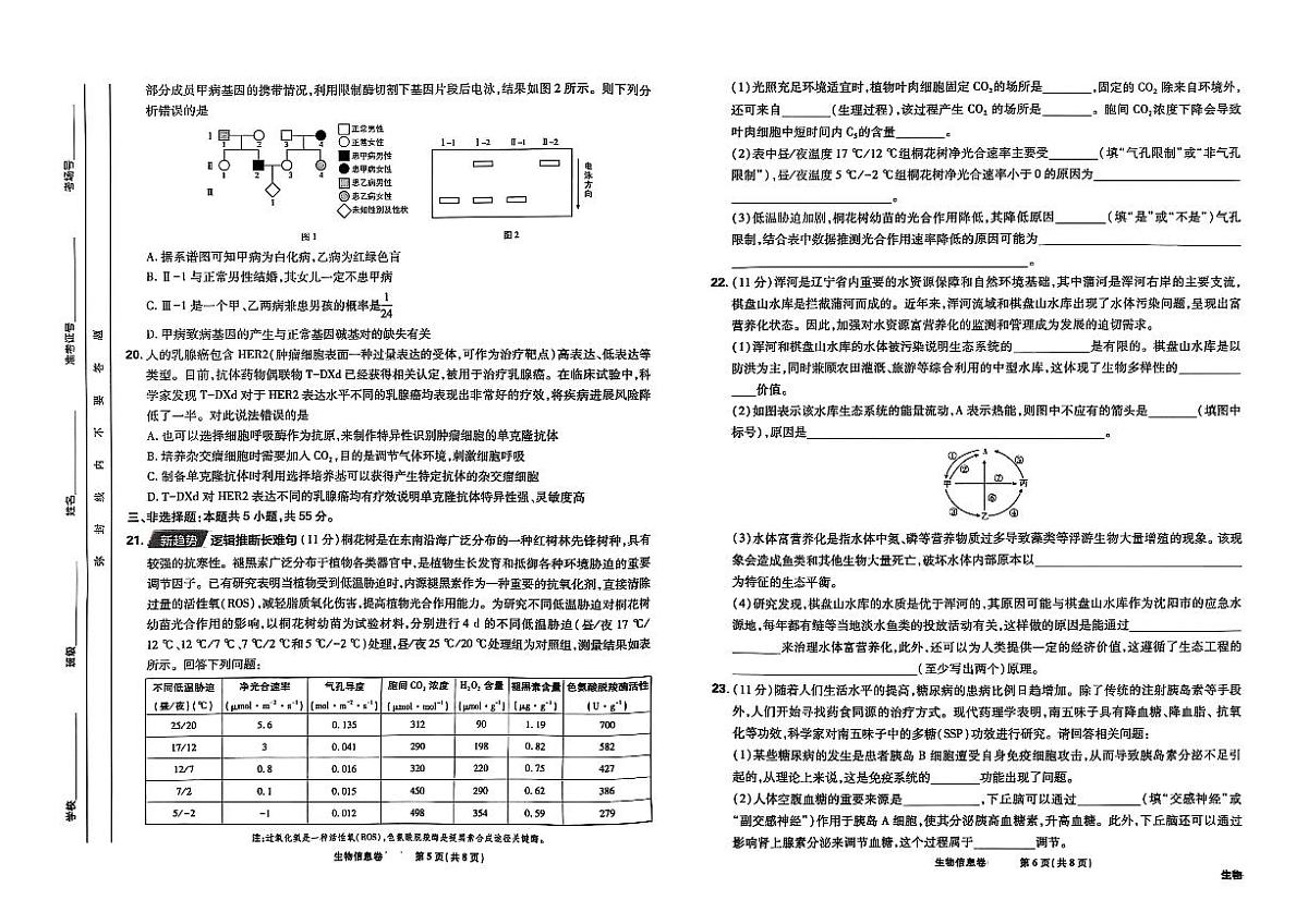 东北地区2025届高三下学期高考名师名校联席命制信息卷 生物 PDF版含解析第3页