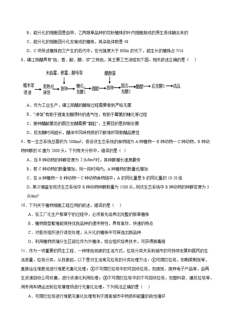 江西省赣州中学2024-2025学年高二下学期第一次月考生物试题（Word版附答案）第3页
