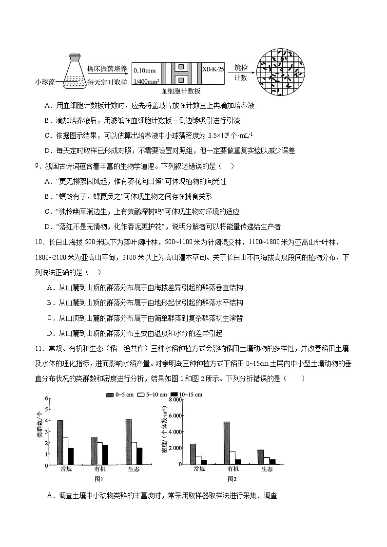 重庆市第八中学2024-2025学年高二下学期第一次月考生物试题（Word版附答案）第3页