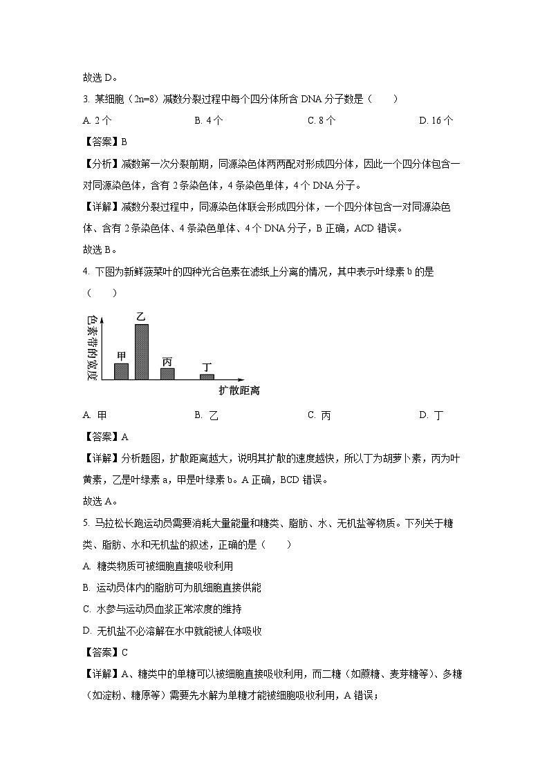 浙江省精诚联盟2024-2025学年高一下学期3月月考生物试卷（解析版）第2页