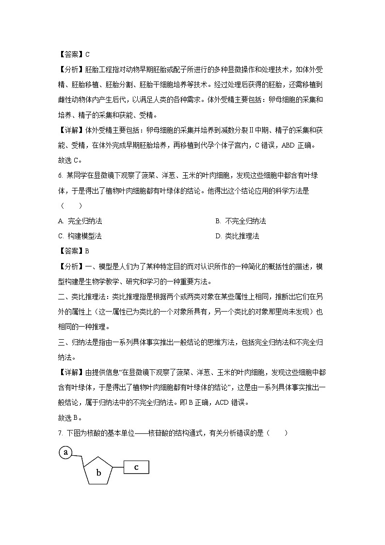2025届河北省沧州市五县联考高考一模生物试卷（解析版）第3页