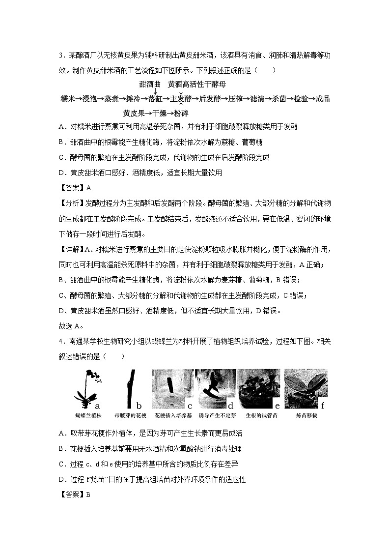 2024-2025学年高二生物下学期期中模拟卷（江苏专用）生物试卷（解析版）第3页