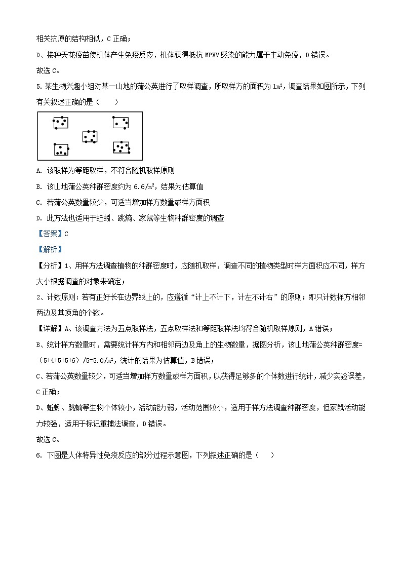 四川省泸州市泸县2023_2024学年高二生物下学期开学考试试题含解析第3页