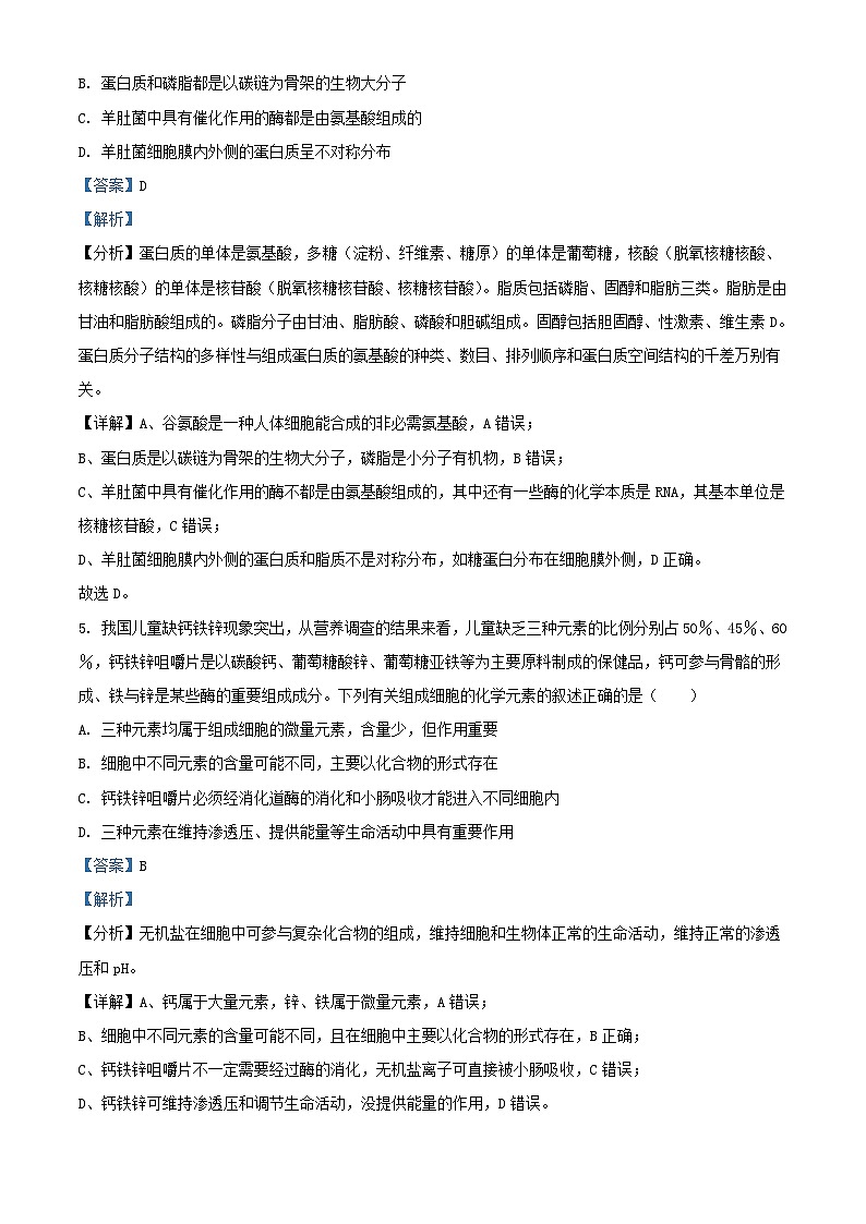 四川省眉山市仁寿县2023_2024学年高一生物下学期3月月考试题含解析第3页
