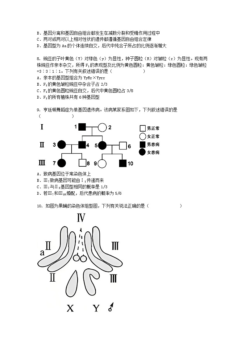 陕西省咸阳市2024-2025学年高一下学期3月月考生物（模拟卷）+答案第2页