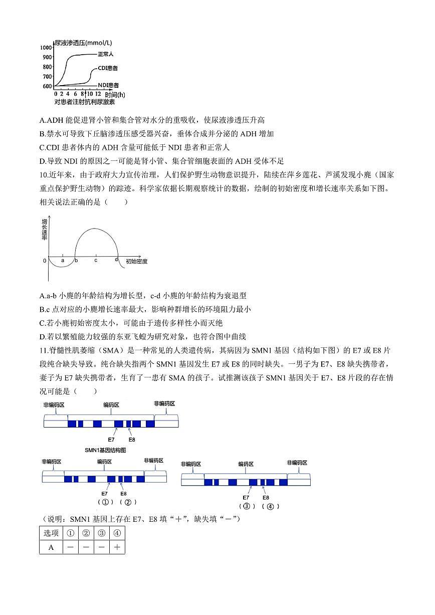 2024届江西省萍乡市高三下学期二模考试-生物试卷（解答啊）第3页