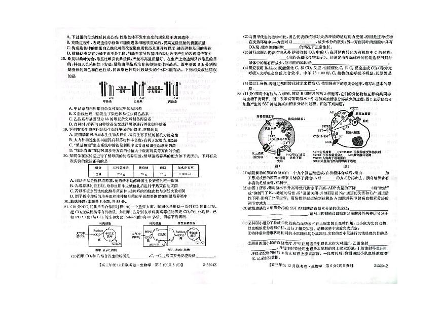 2024届辽宁省部分学校高三上学期联考（12月）-生物试题（含答案）第3页
