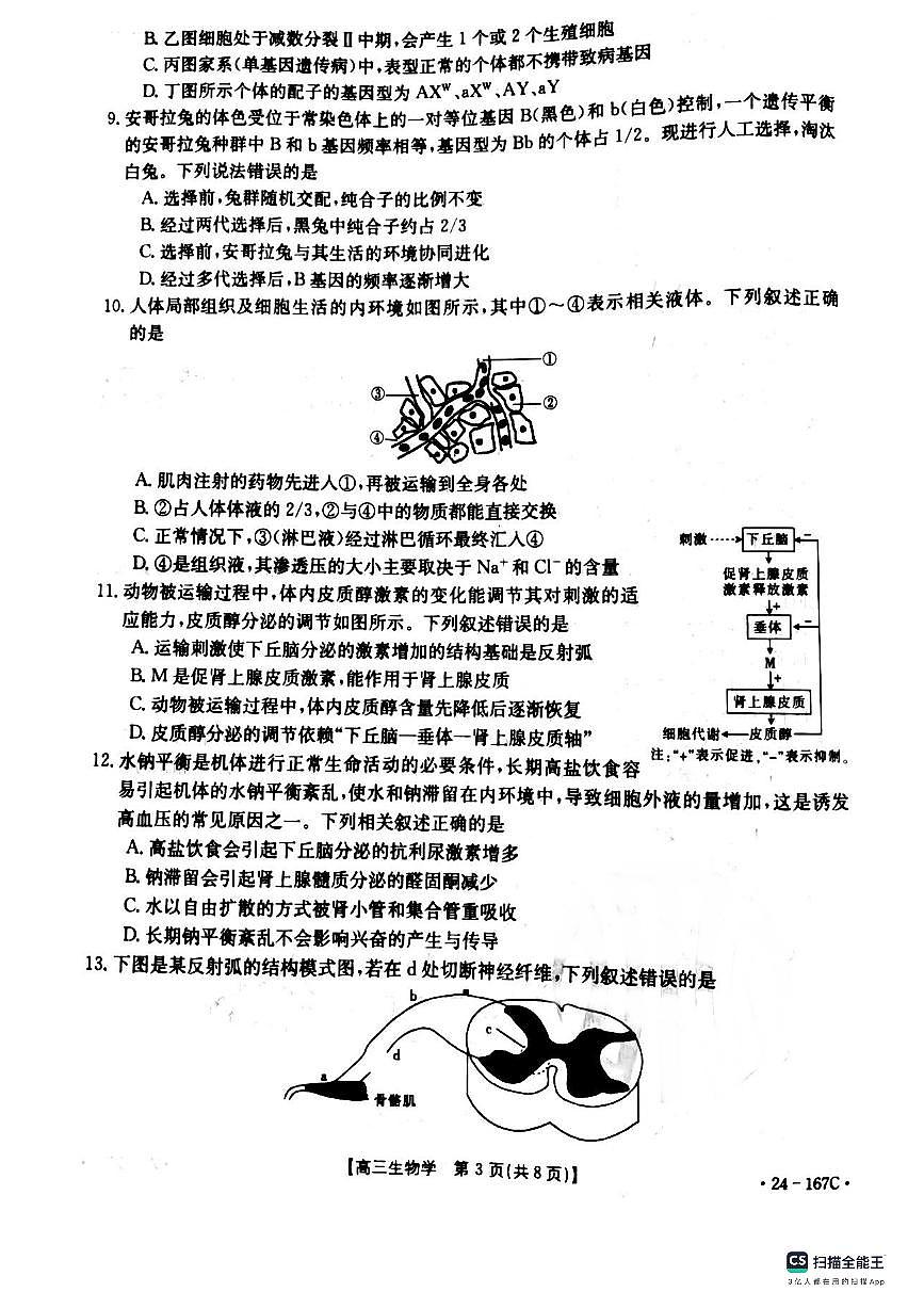 2024届辽宁省葫芦岛市协作校高三上学期第二次考试（12月）-生物试题（含答案）第3页