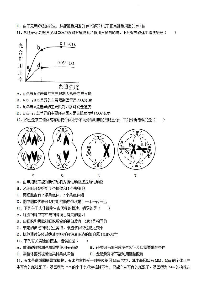 2024届辽宁省锦州市高三上学期第二次考试(10月)-生物试题（含答案）第3页