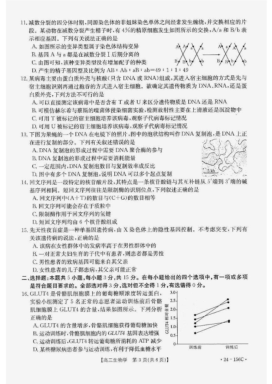 2024届辽宁省铁岭市高中协作校高三上学期期中考试（11月）-生物试题（含答案）第3页