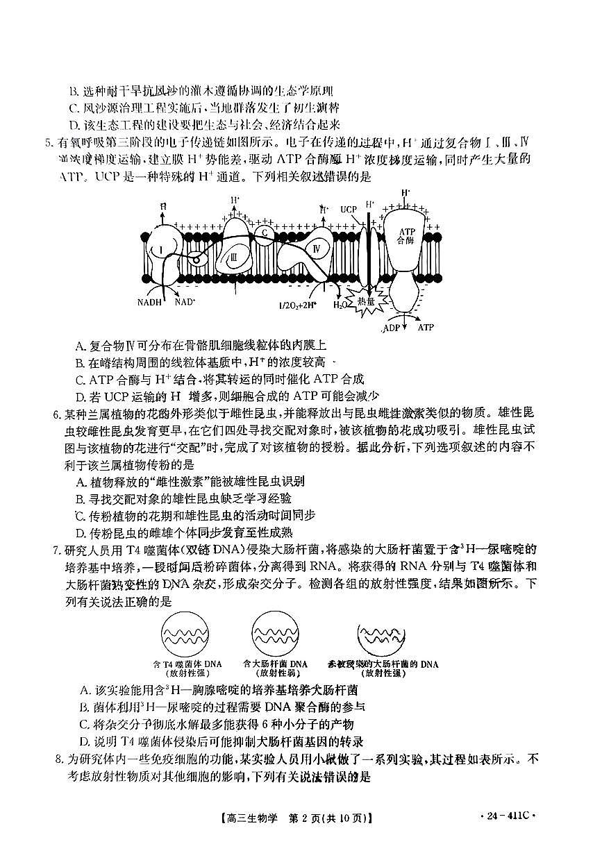 2024届山东省高三高考联考-生物试卷（含答案）第2页
