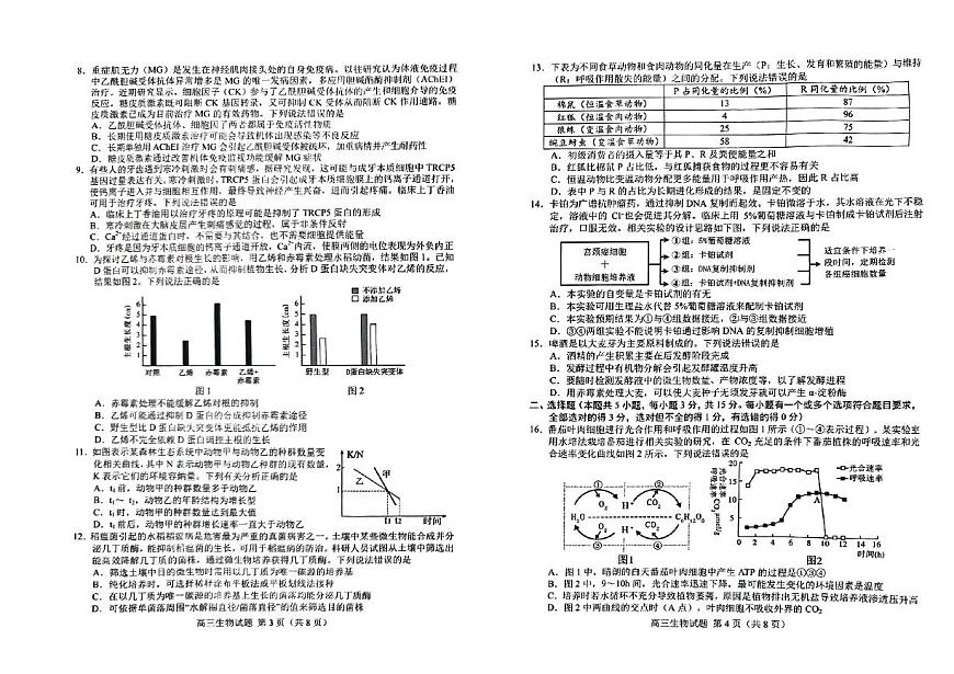 2024届山东省菏泽市高三二模-生物试卷（含答案）第2页