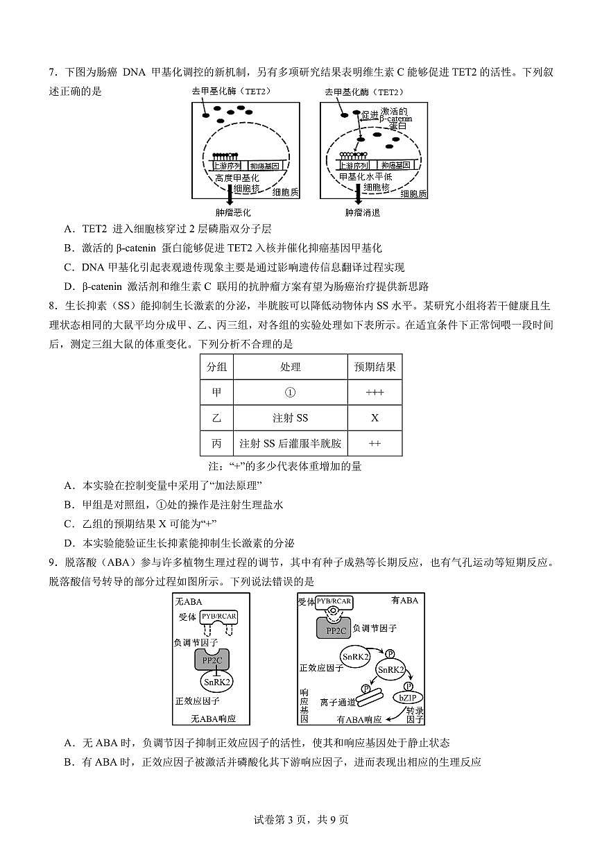 2024届山东省济宁一中高三下学期3月月考-生物试卷（含答案）第3页