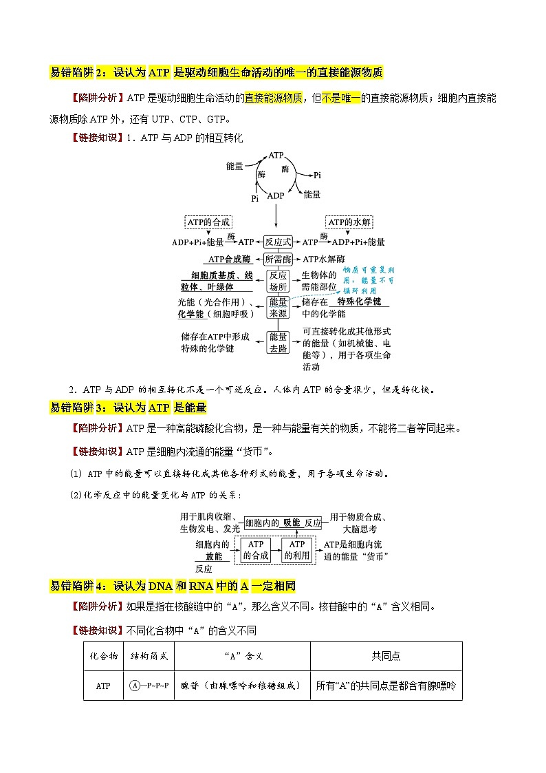 2025年高考生物考试易错题（新高考通用）易错点04酶与ATP的易错辨析（5大陷阱）（学生版）第2页