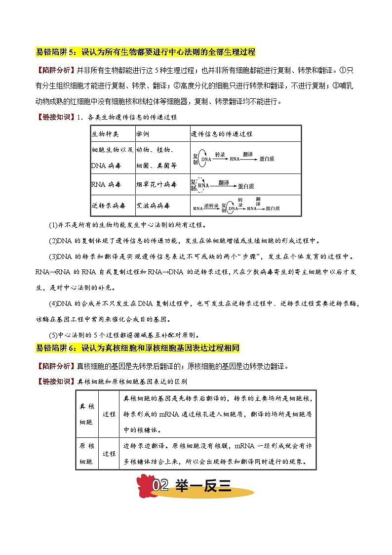 2025年高考生物考试易错题（新高考通用）易错点09基因的本质与表达易错分析（6大陷阱）（教师版）第3页