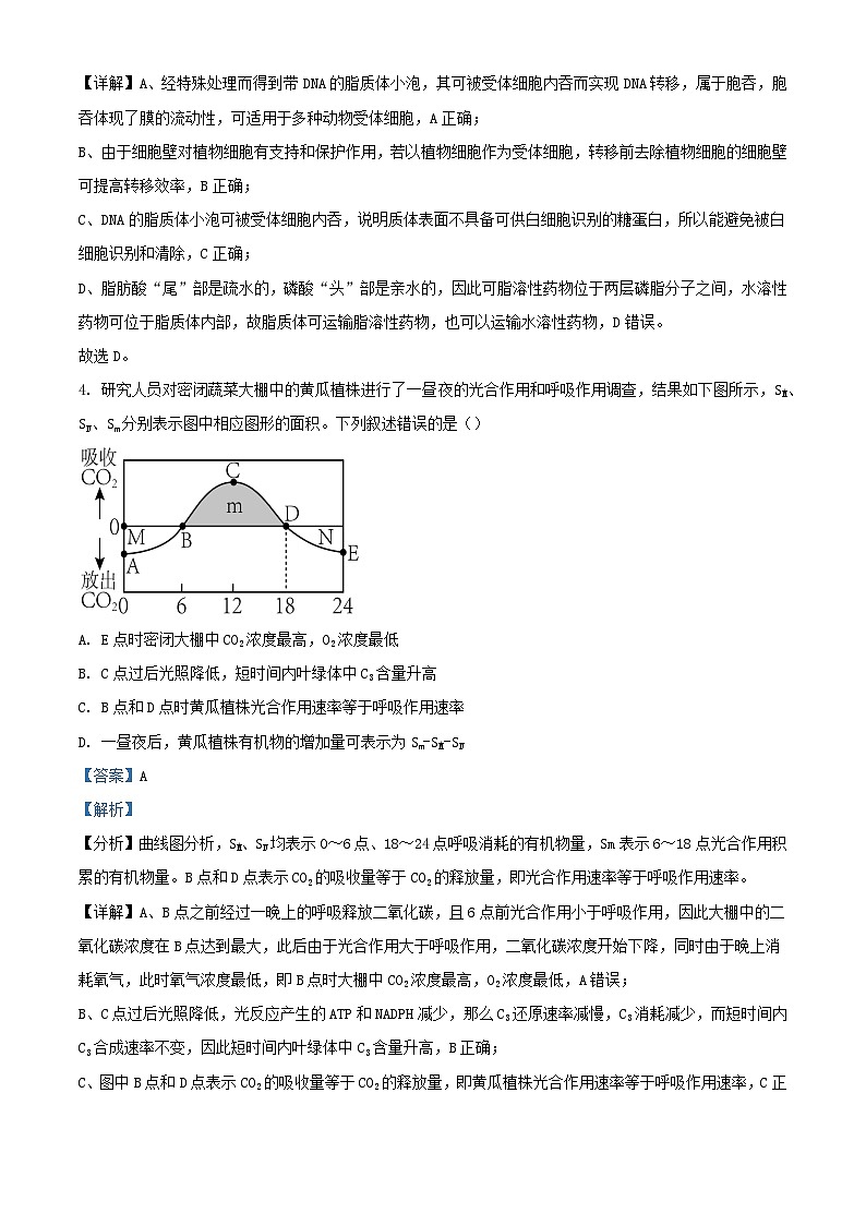湖北省2024届高三生物三模联考试题含解析第3页