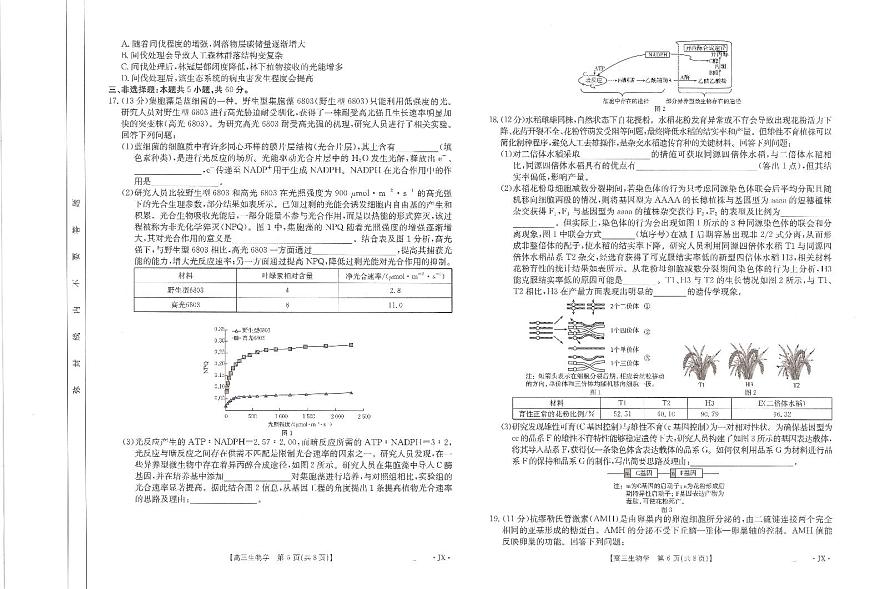 江西省“优创名校”2025届高三金太阳高考模拟联考(25-489C)-生物试题+答案第3页