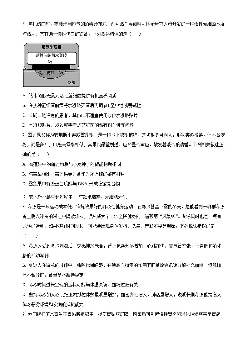 2025届湖南省长沙市望城区长沙市望城区第六中学高三下学期一模生物试题（原卷版+解析版）第3页