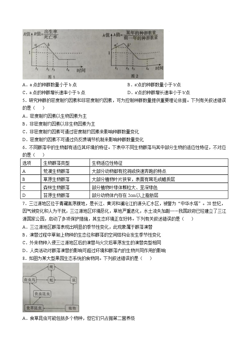 湖北省鄂东南省级示范高中教育教学改革联盟学校2024-2025学年高二下学期4月期中联考生物试题试题（Word版附答案）第2页