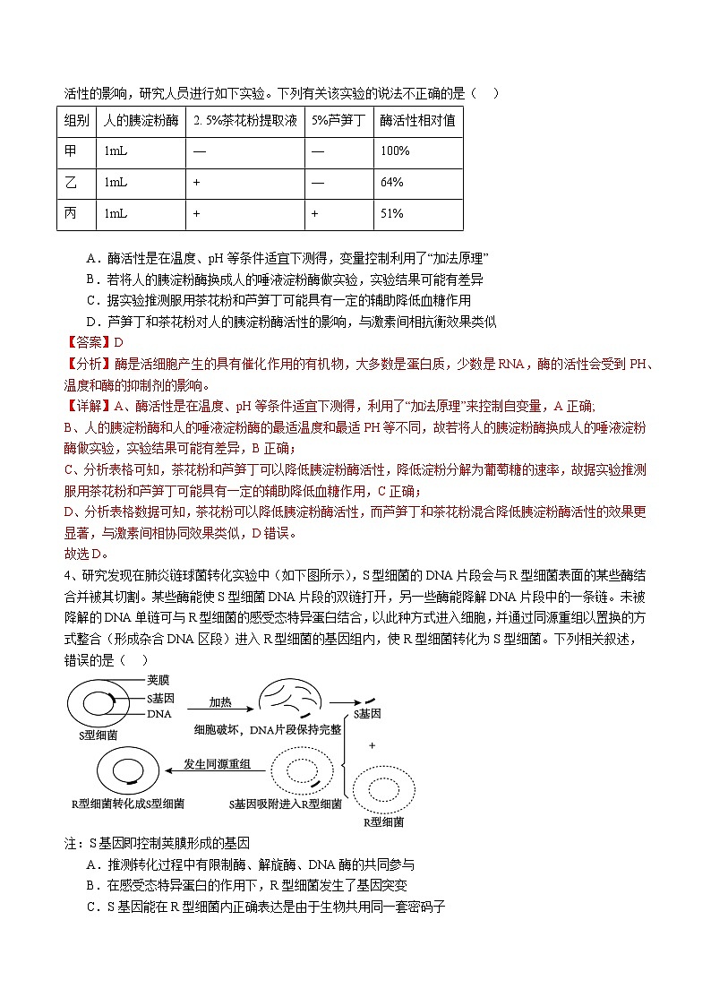 福建省卷01-备战2024年高考生物临考压轴卷（福建卷）（解析版）第2页