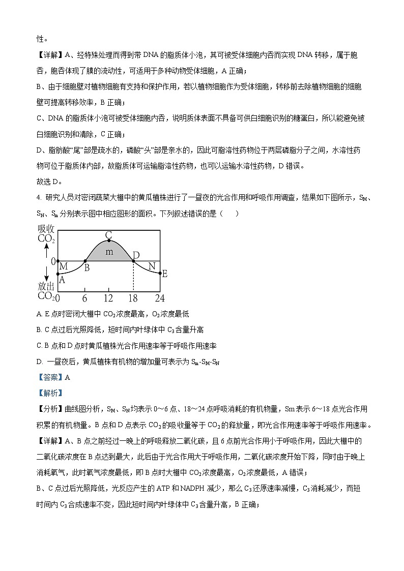 湖北省新高考协作体2024届高三下学期三模联考生物试题 含解析第3页
