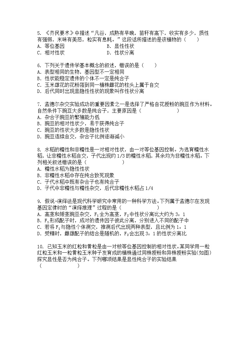 四川省内江市威远中学校2024-2025学年高一下学期期中考试生物试题+答案第2页