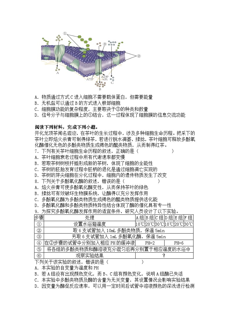 浙江省2024-2025学年高一下学期4月期中生物试题+答案第2页