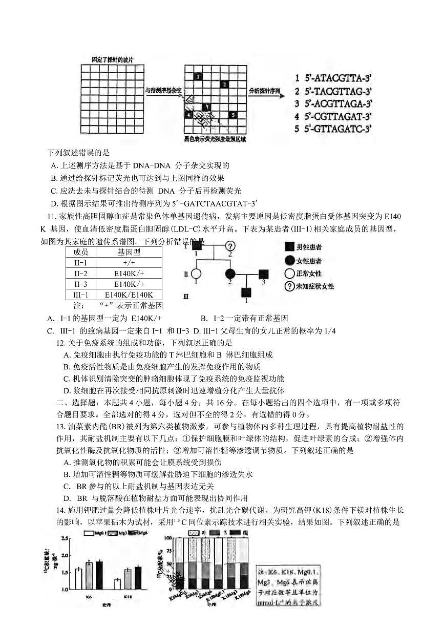 生物丨湖南省岳阳市2025届高三下学期4月教学质量监测（二）（岳阳二模）生物试卷及答案第3页