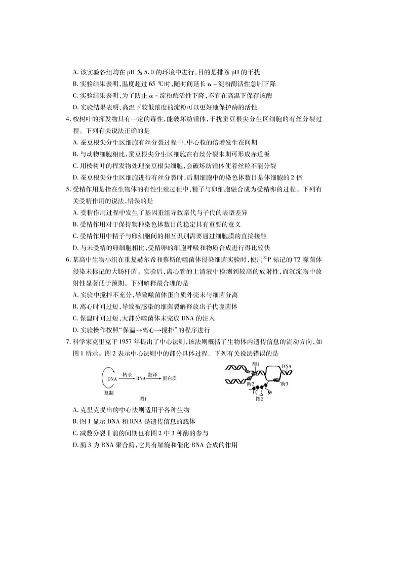 海南省2024-2025学年高三学业水平诊断（四）考试生物试卷含答案第2页