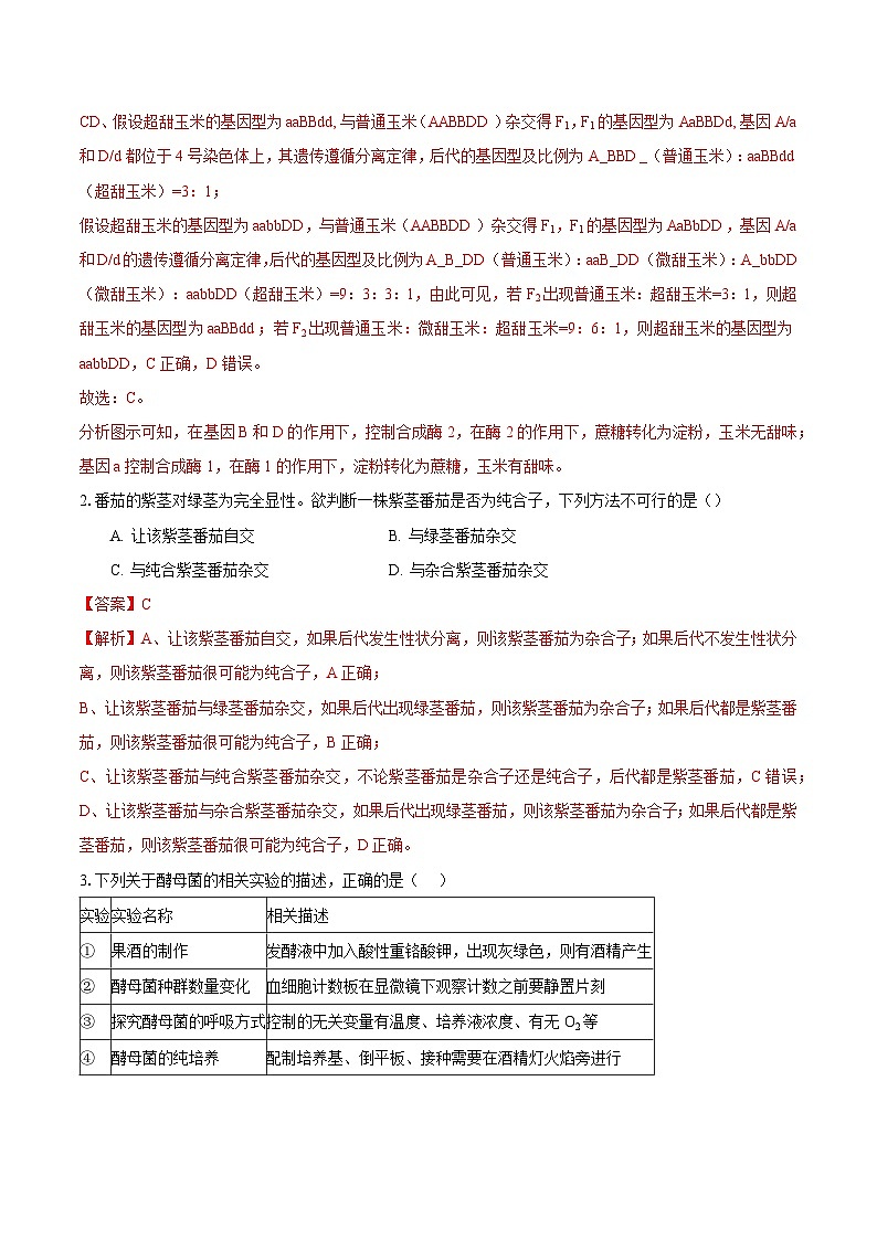 2025年高考第三次模拟考试：生物（黑吉辽蒙卷）（解析版）第2页