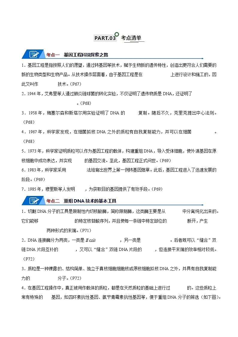 高考生物一轮复习—基因工程（原卷版）第2页