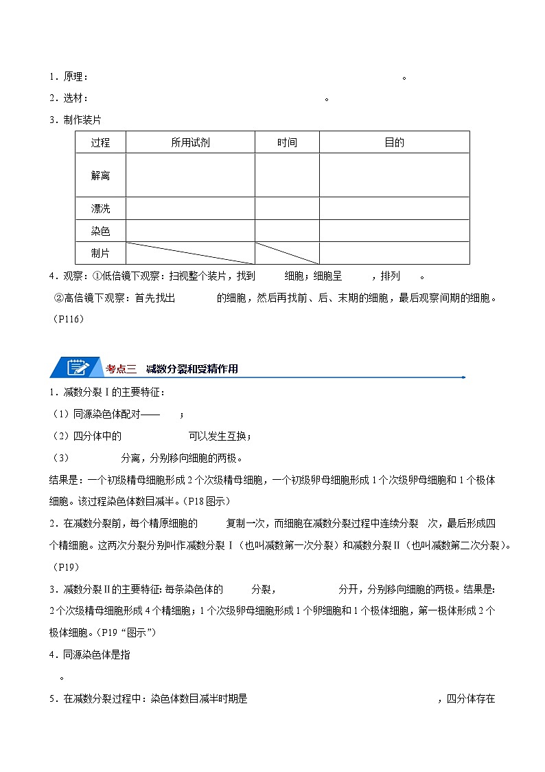 高考生物一轮复习—细胞的增殖和减数分裂（原卷版）第3页