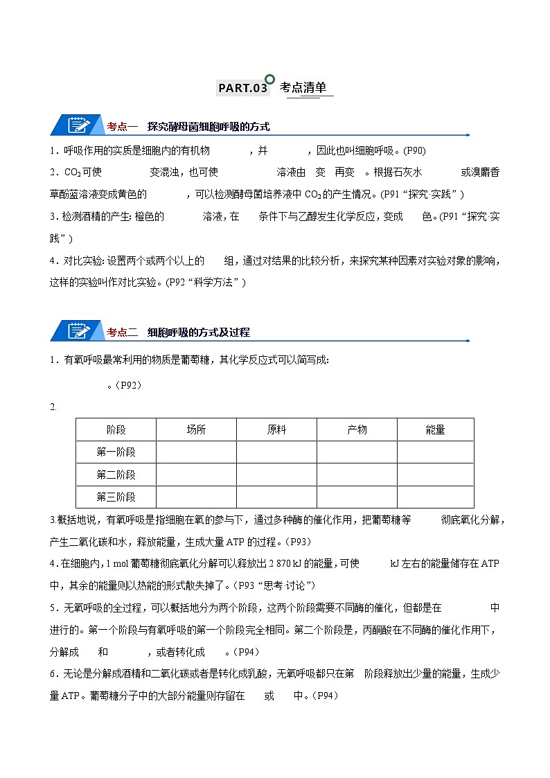 高考生物一轮复习—细胞呼吸和光合作用（原卷版）第2页