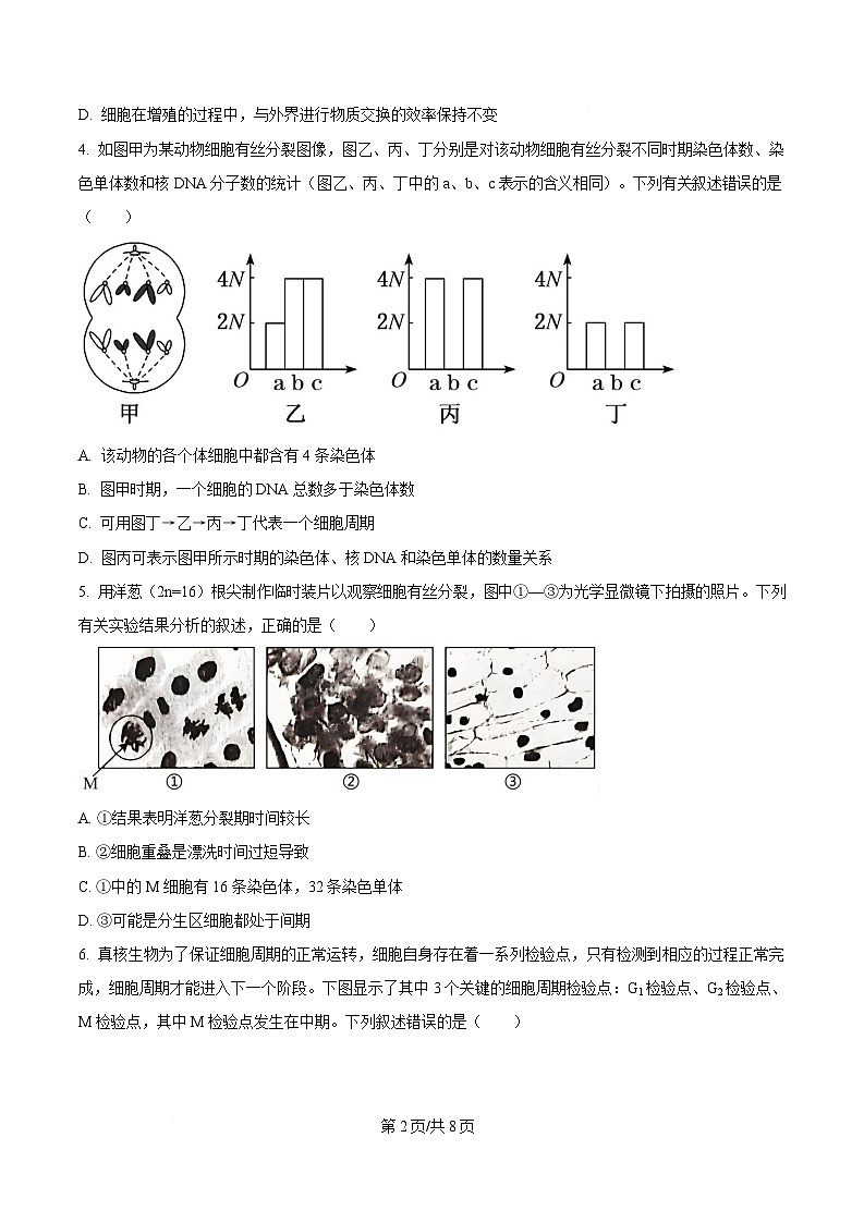 四川省遂宁市遂宁中学2024-2025学年高一下学期3月月考生物试题（原卷版）第2页
