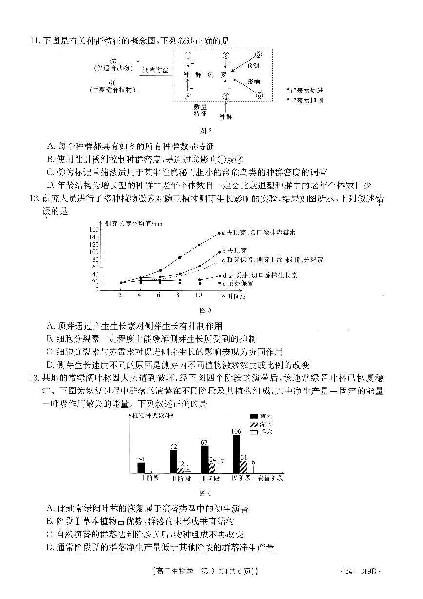 广东省清远市2023-2024学年高二上学期高中期末 生物试卷（含答案）第3页