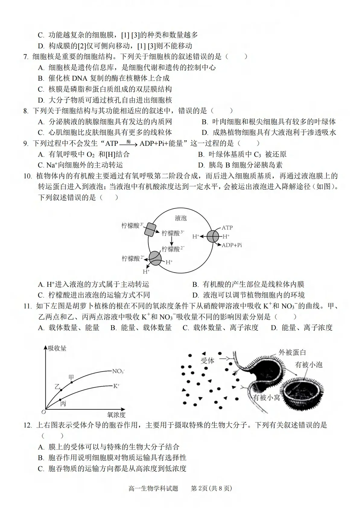 浙江省丽水发展共同体2023-2024学年高一上学期12月联考 生物试卷（含答案）第2页