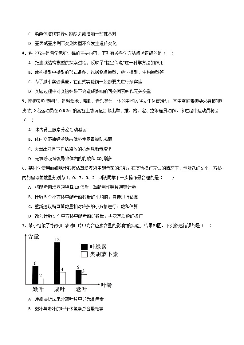 2025年高考第三次模拟考试卷：生物（广东卷01）（考试版）第2页