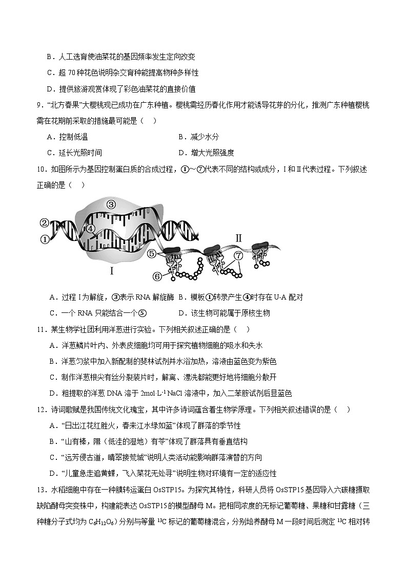 2025年高考第三次模拟考试卷：生物（广东卷02）（考试版）第3页