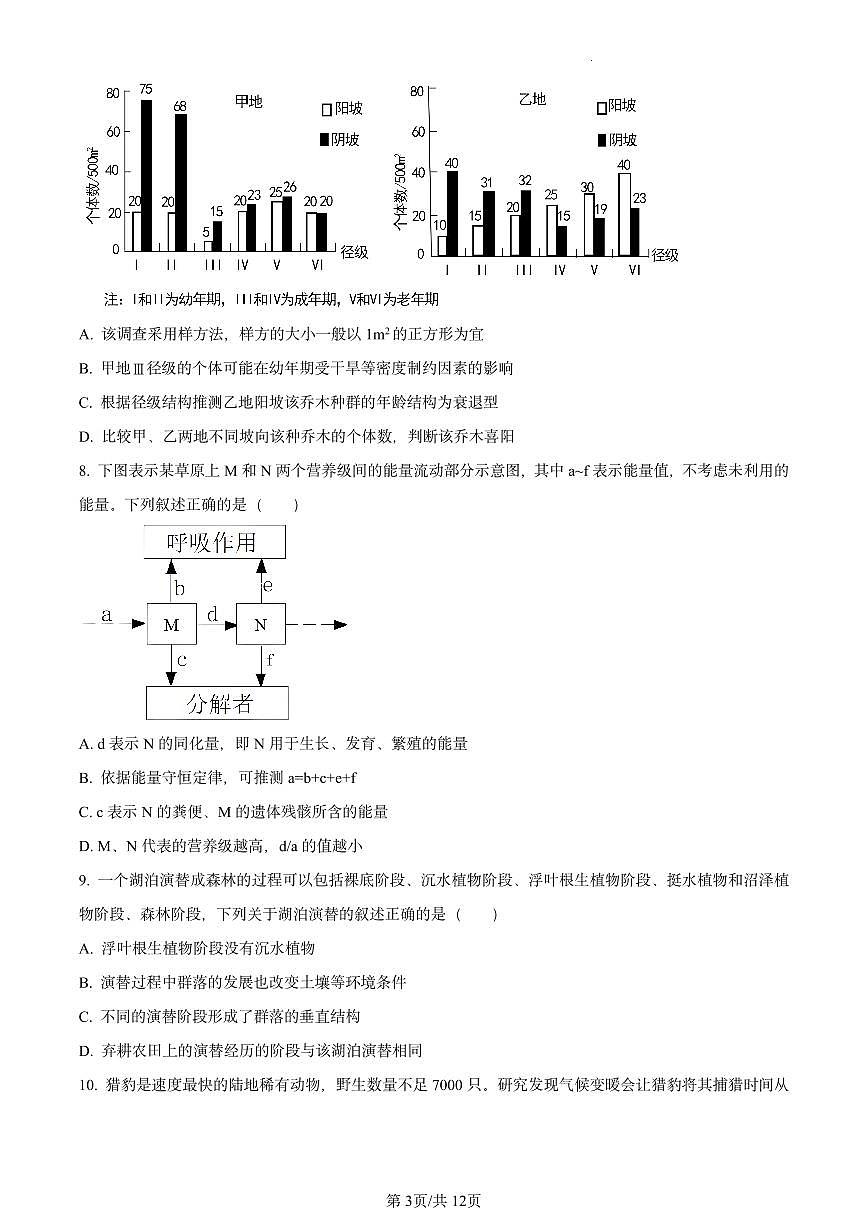 辽宁省大连市2023-2024学年高二上学期期末考试 生物试卷（含答案）第3页