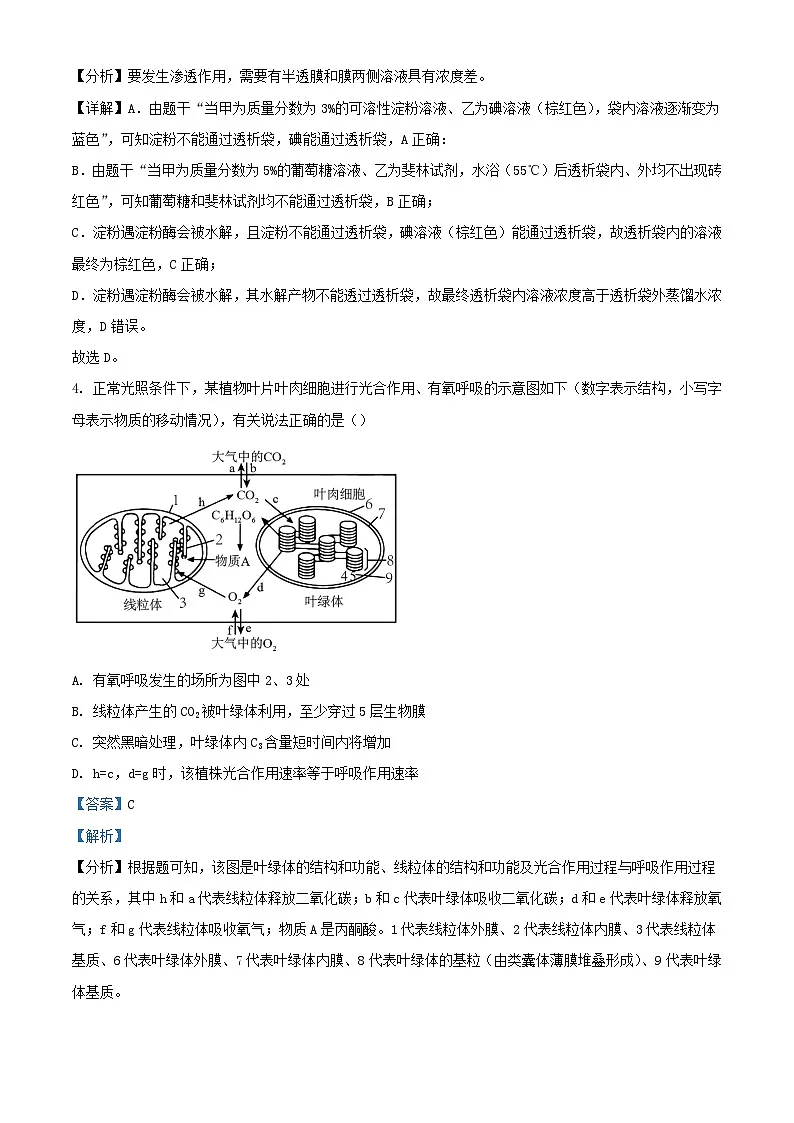 2023_2024学年高一生物下学期5月联考试卷含解析第3页