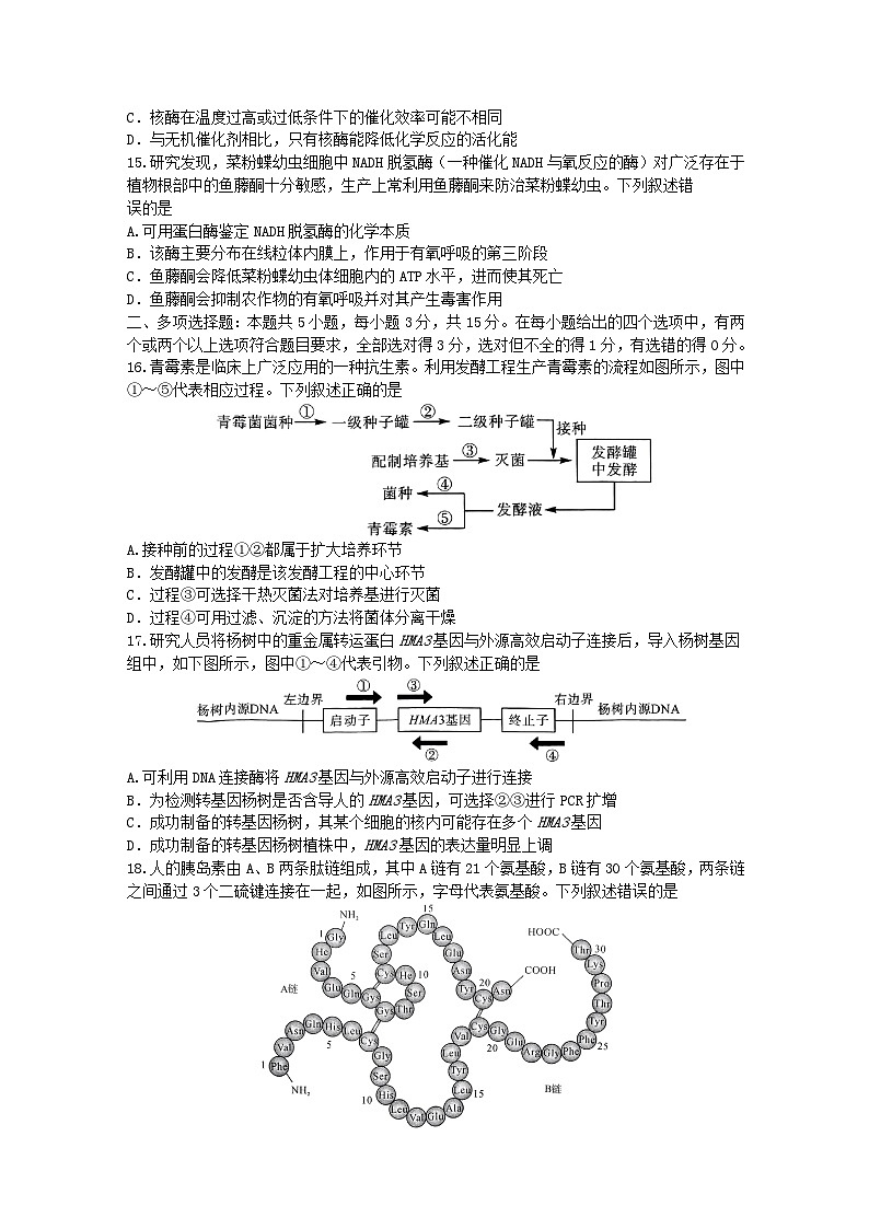 河南省2023_2024学年高二生物下学期5月联考试题含解析第3页