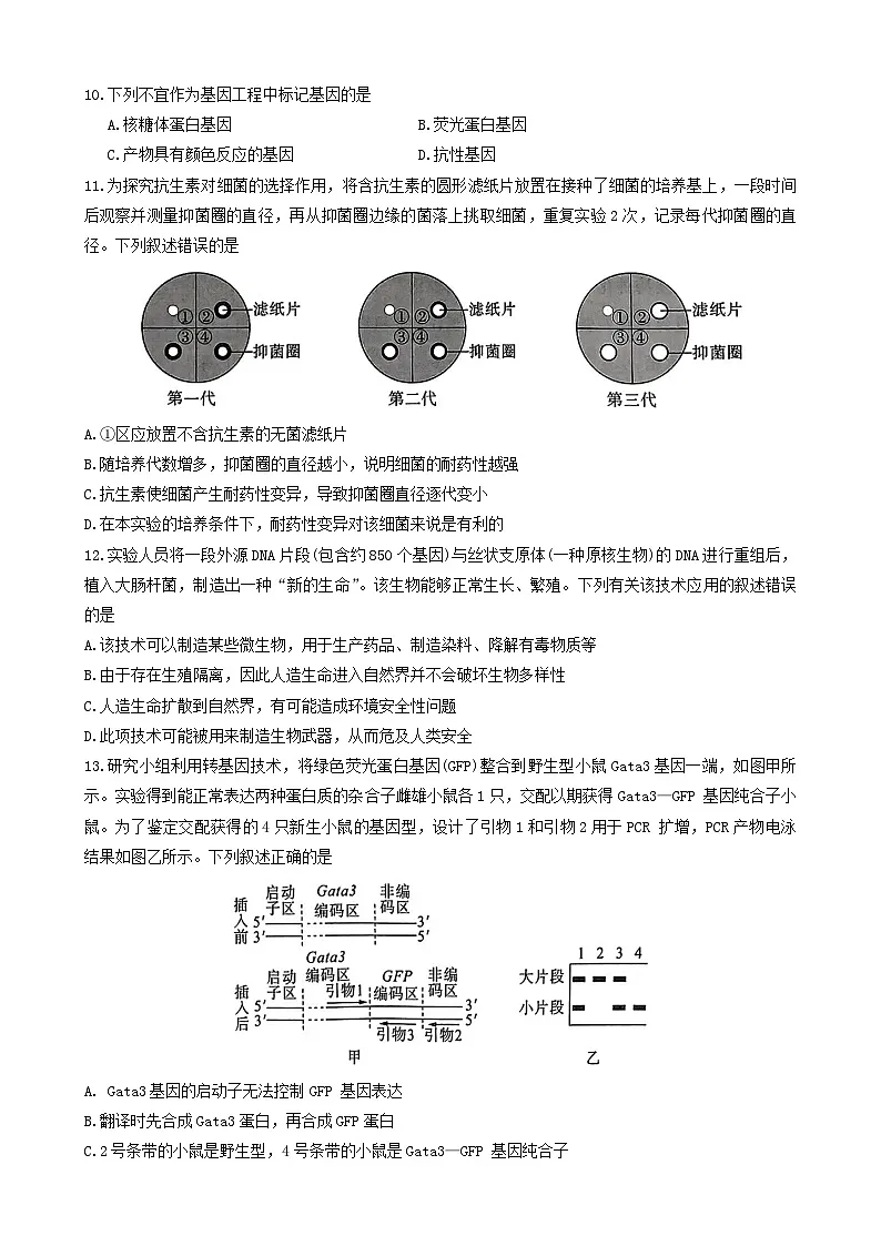 山东省2023_2024学年高二生物下学期期末联考试题含解析第3页