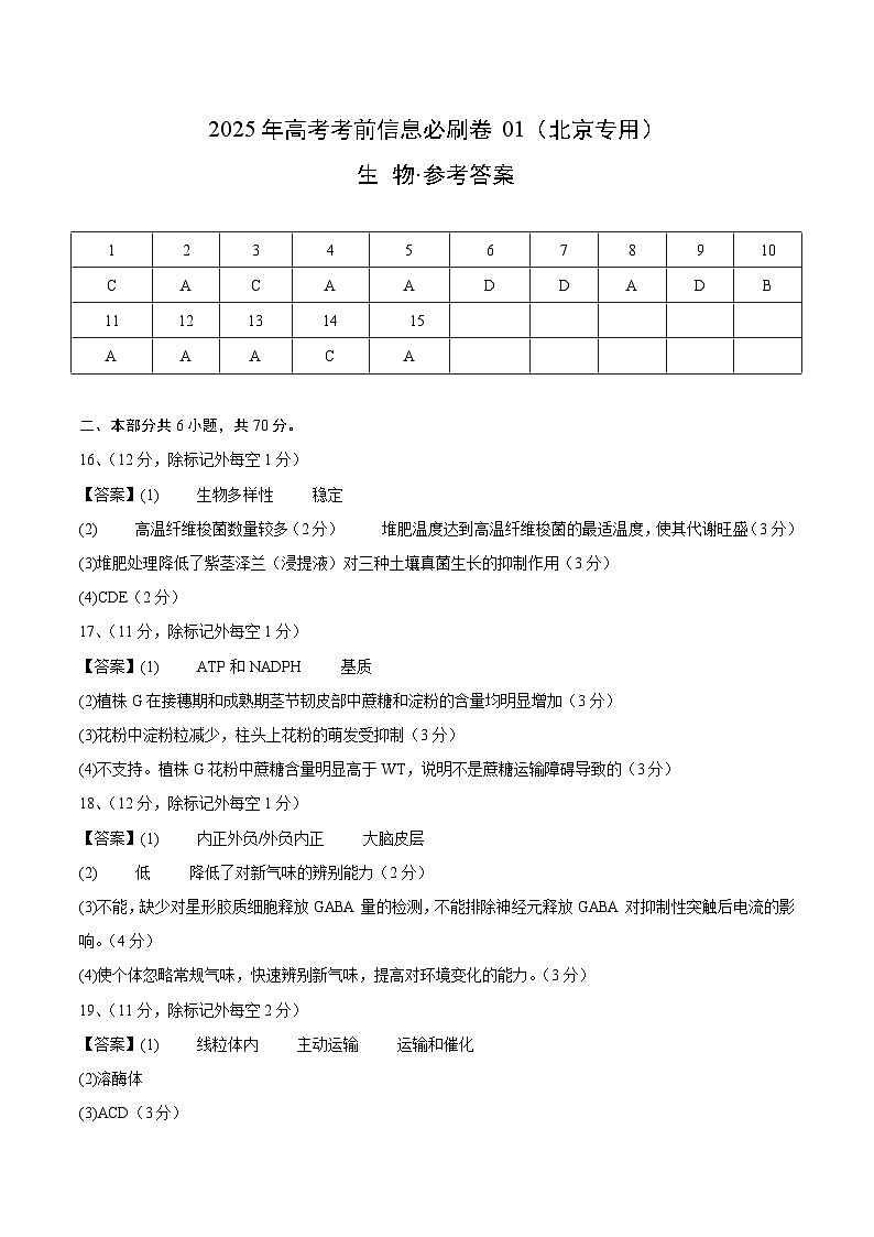 信息必刷卷01（北京专用）（参考答案）第1页