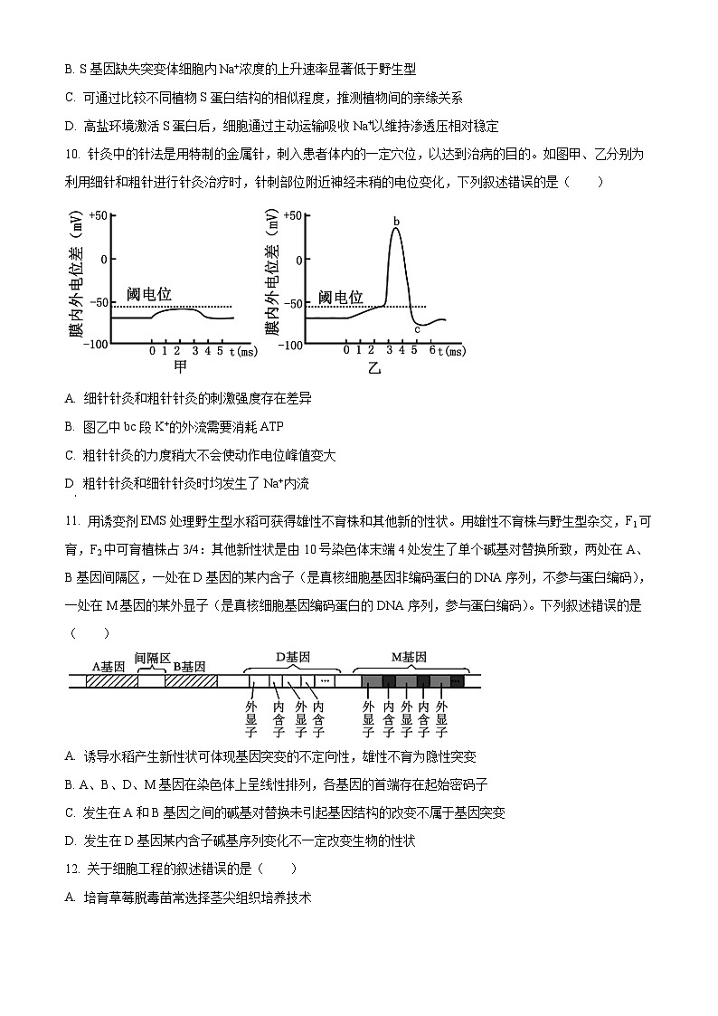 2025届内蒙古自治区赤峰市二模生物试题 Word版无答案第3页