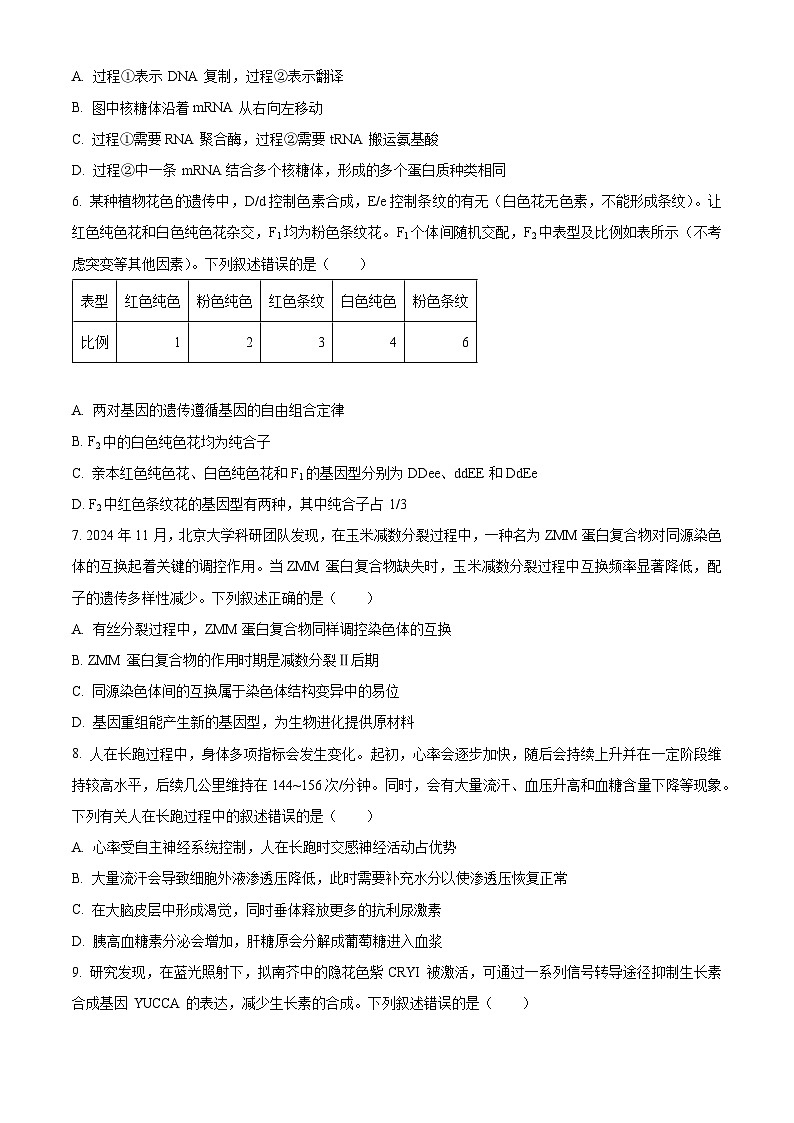 2025届河南省青桐鸣高三下学期高考冲刺联考卷二生物试题（原卷版+解析版）第3页