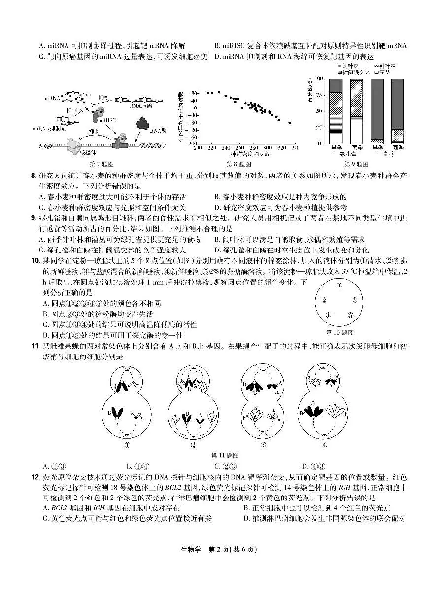 东北三省精准教学联盟2024-2025学年高三下学期4月联考试题生物PDF版含解析第2页